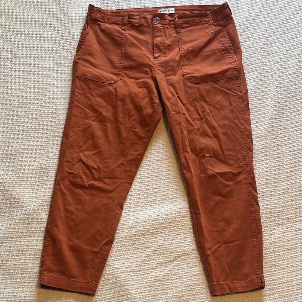 Studio Blue Women's Cropped Utility Pants in Burnt Orange